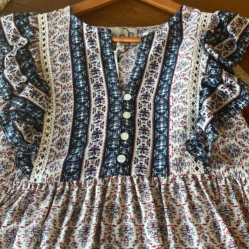 Sea New York 100% Silk Bohemian Mini Dress Sz 10 New — image 8 of 8